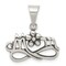 Sterling Silver Antiqued Mom Flower Charm Pendant Jewerly 15mm x 20mm